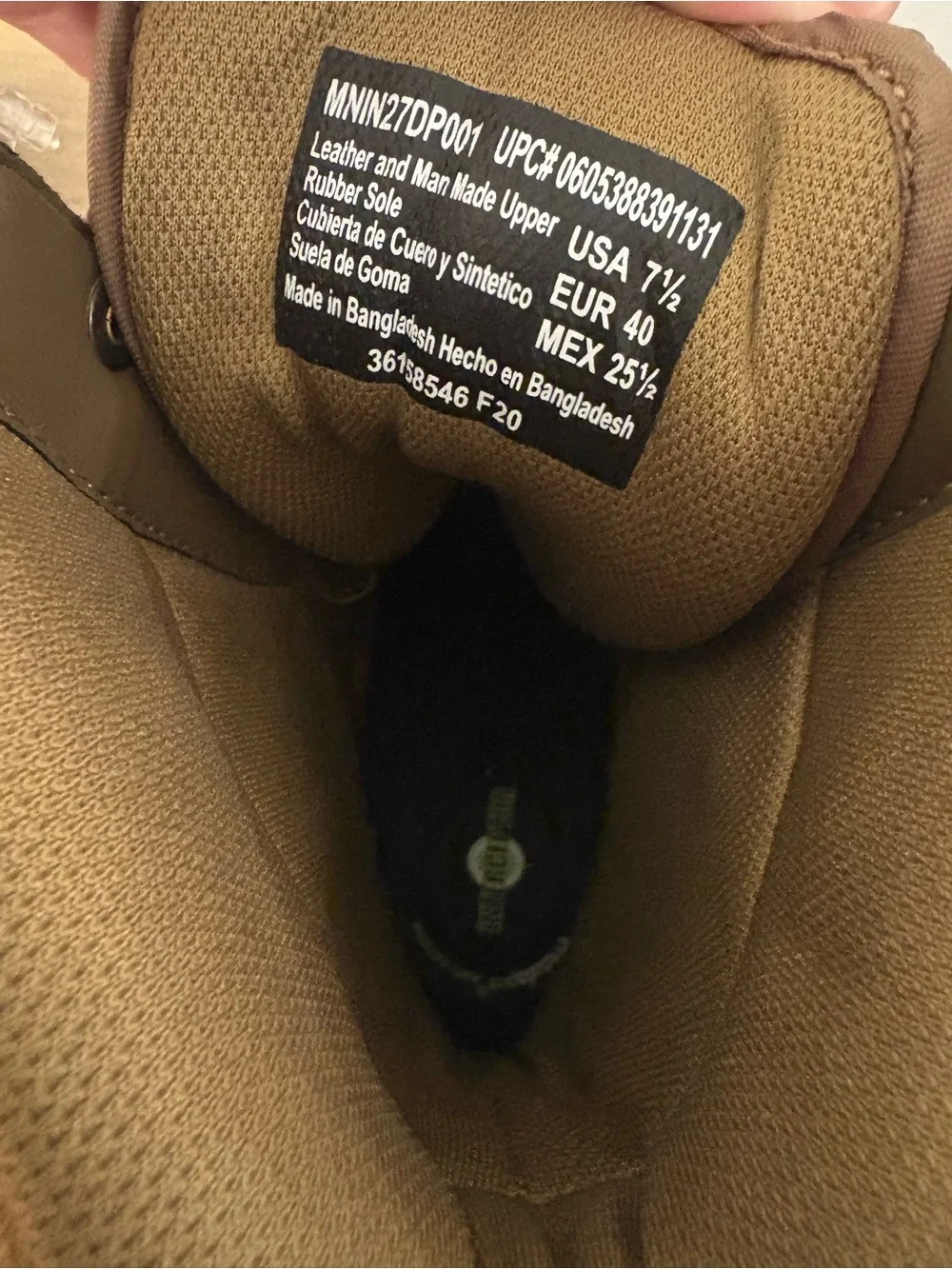 Interceptor tactical camping / hunting boots tan size 7.5